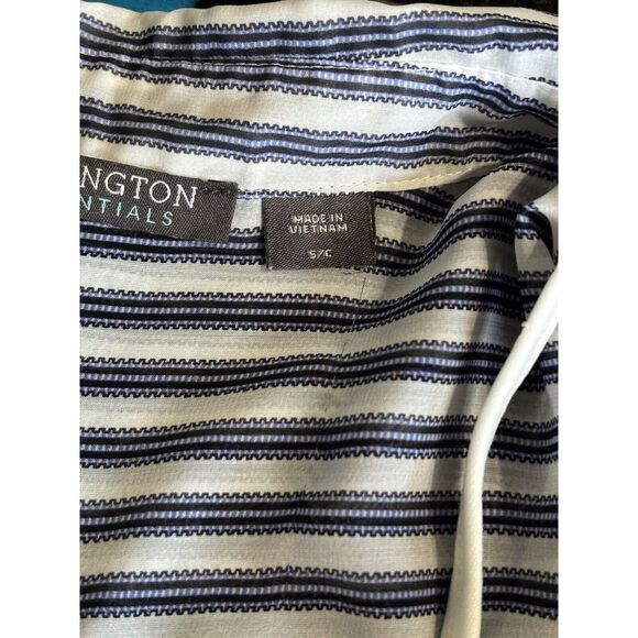 Covington Essentials Blue/White Stripe Long Tab Sl Button Up Blouse W/Tank Small - Picture 8 of 8